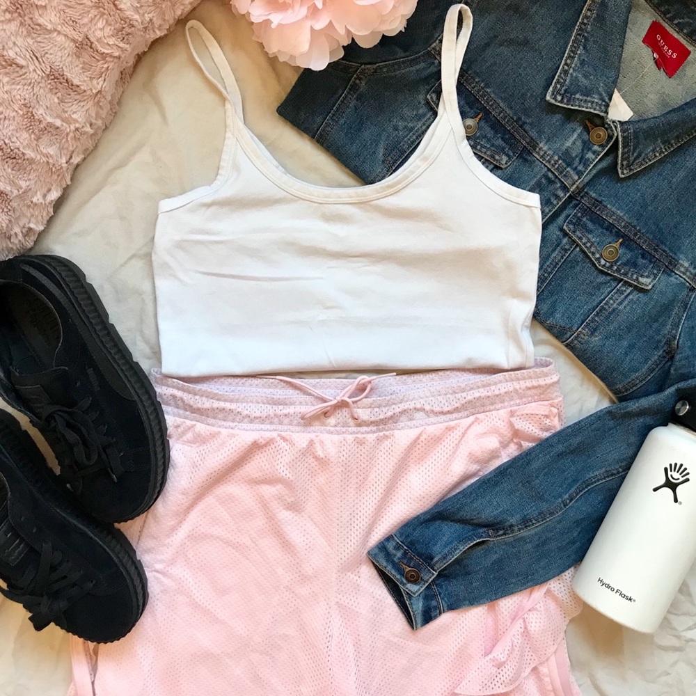 NWT | Pink Puma Mesh Frill Shorts